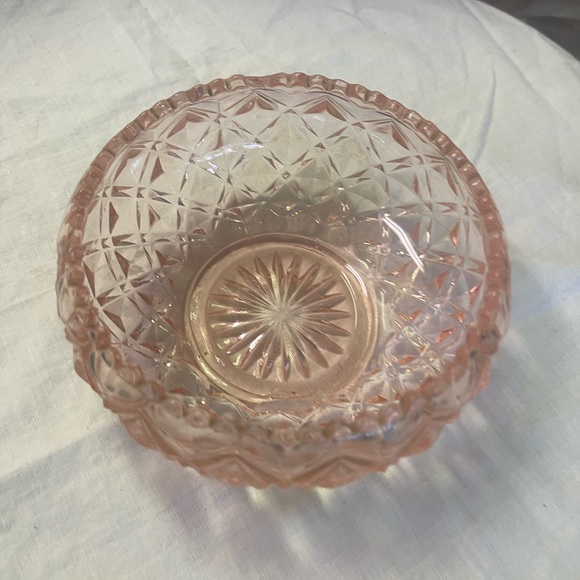 Imperial Little Jewel Lily Pink Diamond Pattern Bowl 5” Depression Glass - Picture 6 of 6